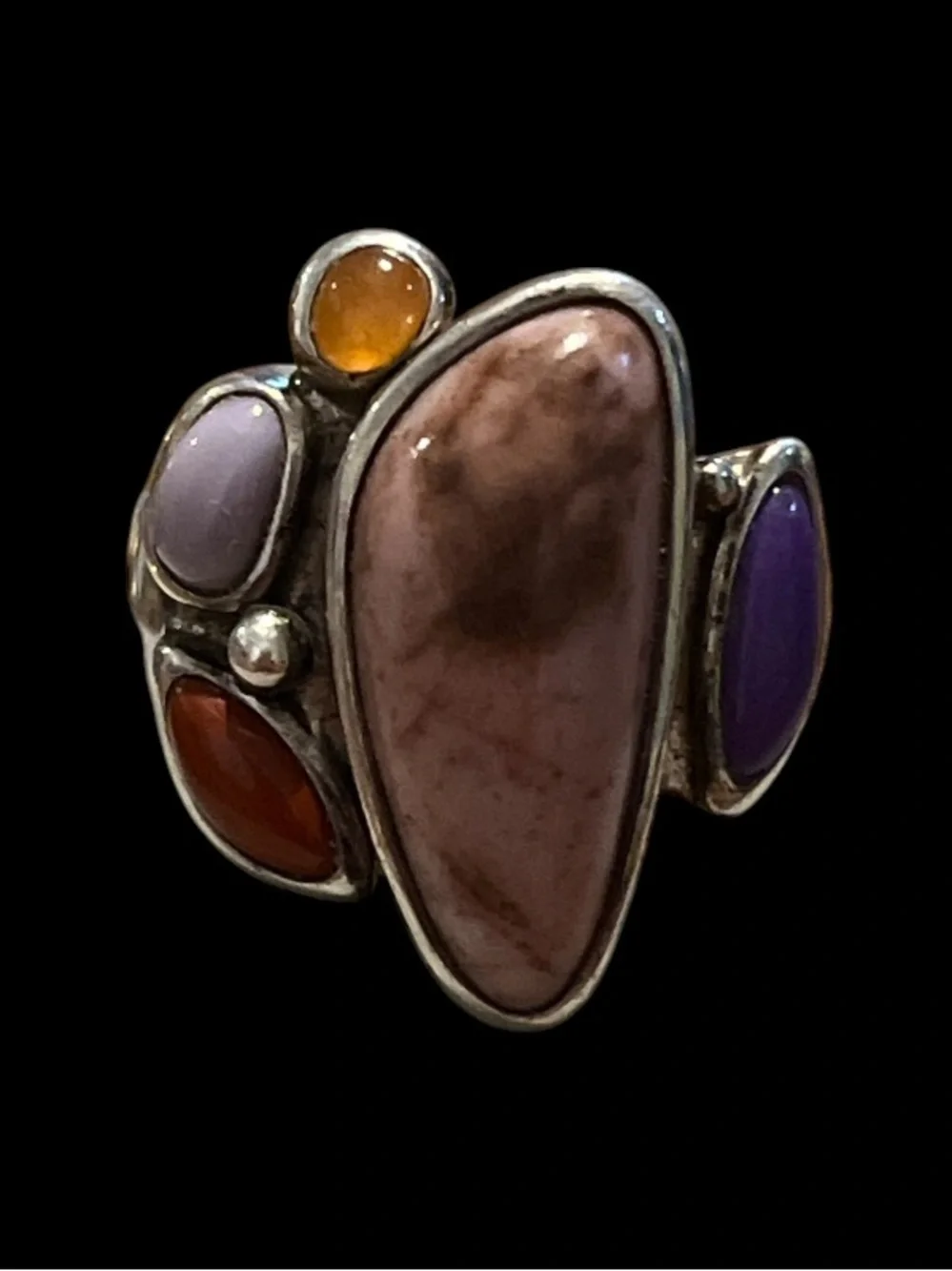 Whitney Kelly 925 Sterling Silver Multi Gemstone Statement Ring